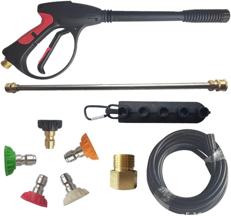 Pressure Washer Gun and Hose Kit 26 Ft 4000 PSI High Power Spray Replacement Gun Kits Jet Wand 5 Spray Nozzle Tips and Holder for Ryobi, Simpson, Craftsman