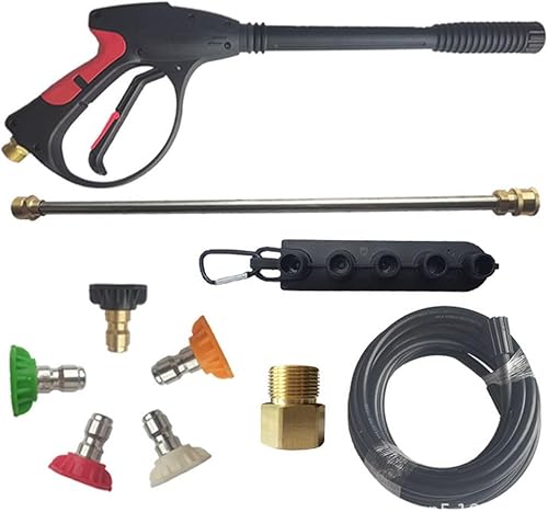 Kit de pistola y manguera de lavado a presión de 26 pies, 4000 PSI, kit de pistola de repuesto de alta potencia, varita de chorro, 5 puntas de