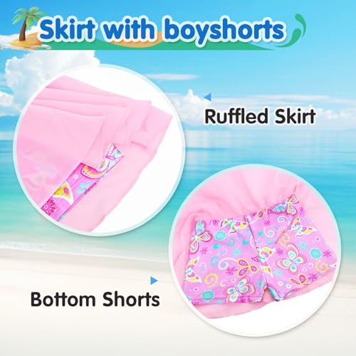 Image of Snowheart Girls Rash Guard Swimsuit Set Long Sleeve Bathing Suit Two Piece 3-12 Years