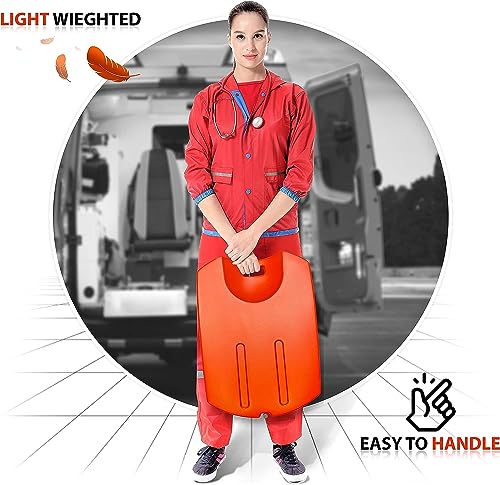 Image of HaiChao CPR Rescue Lifesaver Board-EMS Medical First Aid Supplies Cardiac Board-Home Pool CPR Easy Patient Lifting Portable Lightweight Recessed Handle Lifesaver CPR Board(Orange)