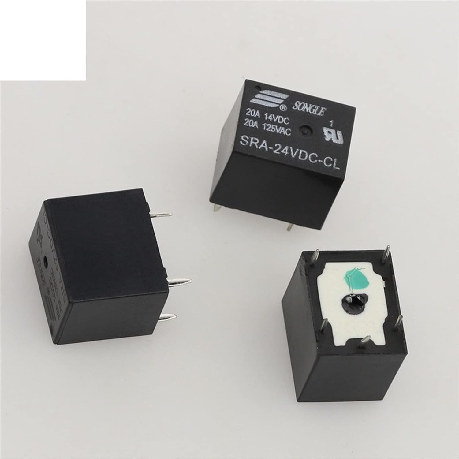 5Pcs 5V 12V 24V 20A DC Power Relay SRA-05VDC-CL SRA-12VDC-CL SRA-24VDC-CL 5Pin PCB Type in Stock Black Automobile(SRA-05VDC-CL)