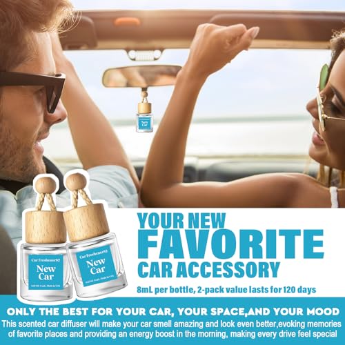 Image of HoogaLife Car Air Freshener Diffuser 2 Pack Hanging Air Freshener - New Car Fragrance Oil Air Diffuser for Automobile, 45+ Days Long Lasting Fragrance Made in USA (N82)