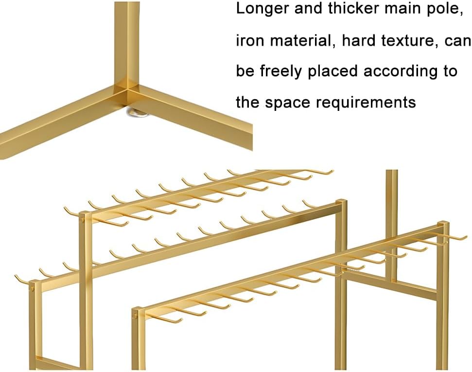 Zfmnoyev ﻿Floor Mounted Mop and Broom Holder, 3-Tier Metal Belt Organizer with Hooks, Ties Scarf Rack Hanging Hook Purse Handbag Organizer Shawls Shelf, for Supermarkets(Black,150x40x150cm)