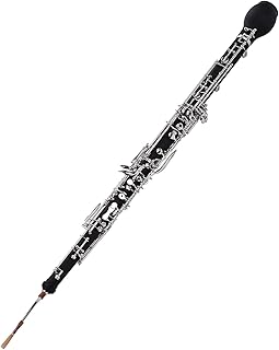 NTBL Professional English Horn Alto Oboe F Key Synthetic Wood Body Silver-Plated Keys Woodwind Instrument with Reed Gloves Cleaning Cloth Case Carry Mini Screwdriver