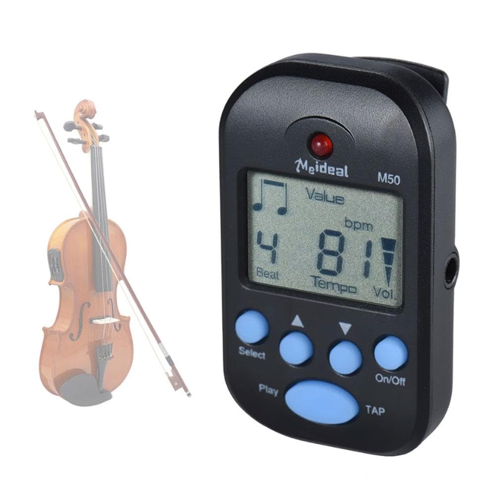Searching Roads Digital Metronome, Clip on Electronic Metronome Portable LCD Digital Beat Tempo Metronome with Earphone Jack, Mini Metronome for Piano Guitar Violin