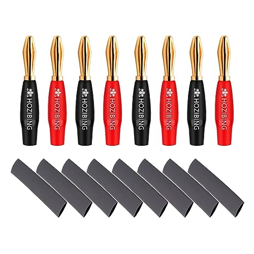 Conectores banana de 4mm rectos para cable de altavoz con termorretractil