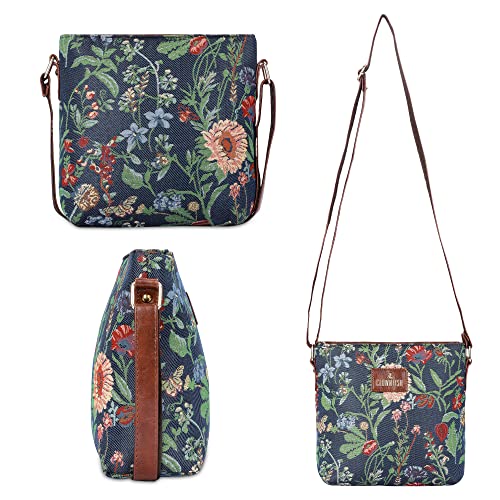 Image of THE CLOWNFISH Combo Of Linda Sling for Women Crossbody Bag for College Girls Justina Tapestry Fabric & Faux Leather Handbag for Women