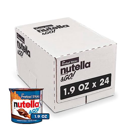 Nutella & GO! Hazelnut and Cocoa Spread with Pretzel Sticks, Snack Pack, 1.9 oz, Bulk 24 Pack