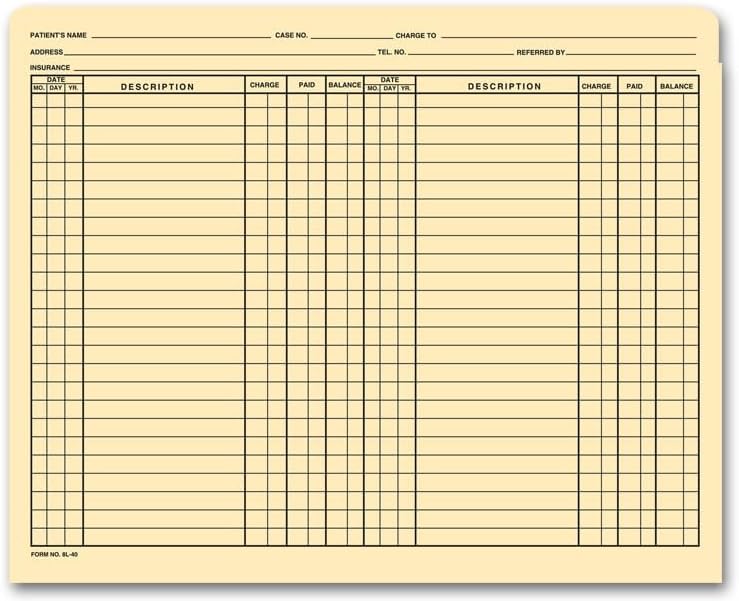 5Forms 8L40 Top Tab File Pockets Manila Pre Printed 2 Column Qty 100