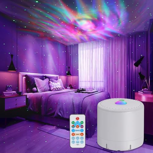 Galaxy Projektor, Sternenprojektor für das Schlafzimmer, Galaxy Lichtprojektor mit Fernbedienung und Timer, einstellbare LED-Lichtfarbe, Helligkeit und Geschwindigkeit, Sternenprojektor Nachtlicht.