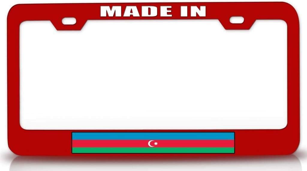 Made in Azerbaijan Country Flag Metal Car SUV Truck License Plate Frame Red t87