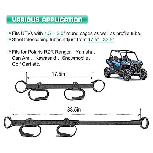 Image of 20079 UTV Gun & Bow Rack Overhead in-CAB Holder for 1.5 inch - 2 inch Roll Bar Fits for Polaris RZR Ranger Yamaha Can Am Kawasaki Snowmobile Golf Cart