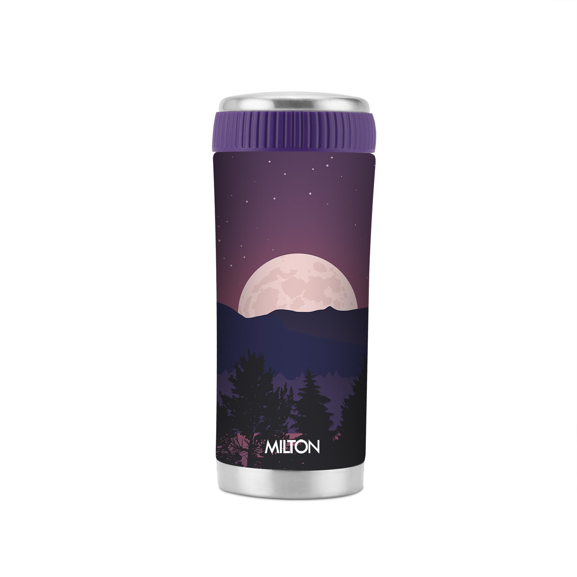Milton Nexo 420 Thermosteel Hot and Cold Flask, 410 ml, Twilight Purple | ISI Certified | Vacuum Insulated | Rust Proof | Leak Proof | Tea | Coffee | Juice