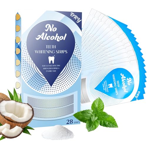 Zahnaufhellung Whitening Strips Professionelle Zahnaufhellungsstreifen für Empfindliche 28 Bleaching Zähne Stripes Aufhellung Schnelle Wirkung Peroxidfreie Sicher für Zahnschmelz