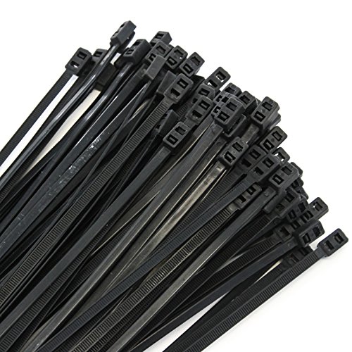 100 pcs Black 12 Inches Double Loop Double Head 50 lbs Zip Cable Tie Wire & Cord Management Nylon Zip Tie