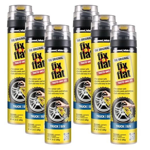 Fix-A-Flat S60369-6PK Aerosol Emergency Flat Tire Repair and Inflator, for X-Large Tires, Eco-Friendly Formula, Universal Fit for All Cars, Trucks and SUVs, 24 oz. (Pack of 6)