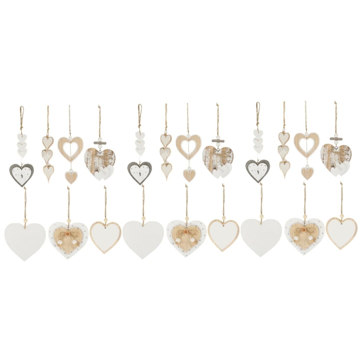 3sets Ornamenti Legno Forma Di Cuore Per Decorazioni Romantiche Pendant Da Appendere Per Matrimonio e Per Decorazioni Natalizie e Festive Casa