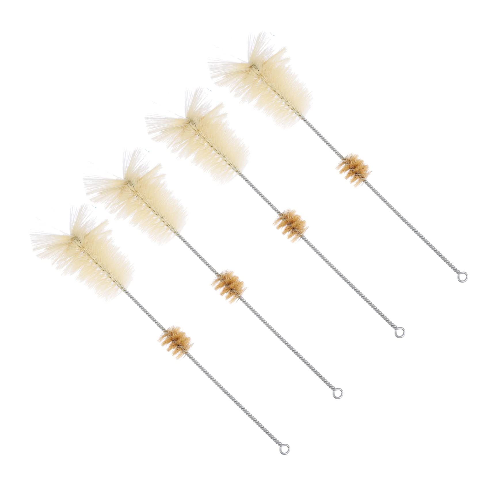 Gogogmee 4pcs Bottle Brush Bristles Tube Brush Cup Scrubber Water Bottle Scrubbing Brush Pipe Cleaner Brush Tube Cleaner Cup Brush Straws Laboratory Beaker Brush Beige Pig Hair