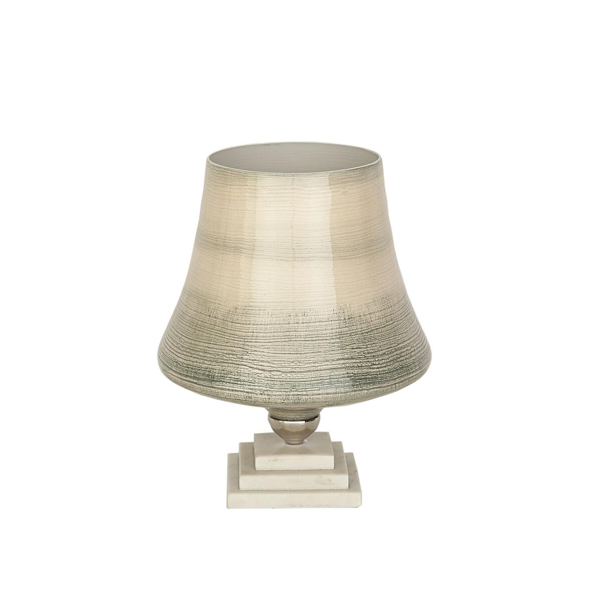 Romimex Vase Beige Grey Glass Marble 26 x 34 x 26 cm