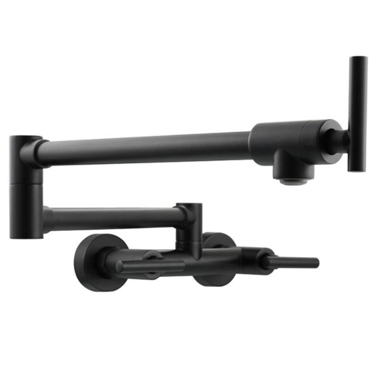 ASerZenith Kitchen Tap Wall Mount, Kitchen Sink Taps Brass Folding Hot And Cold Swivel Kitchen Sink Faucet-Black