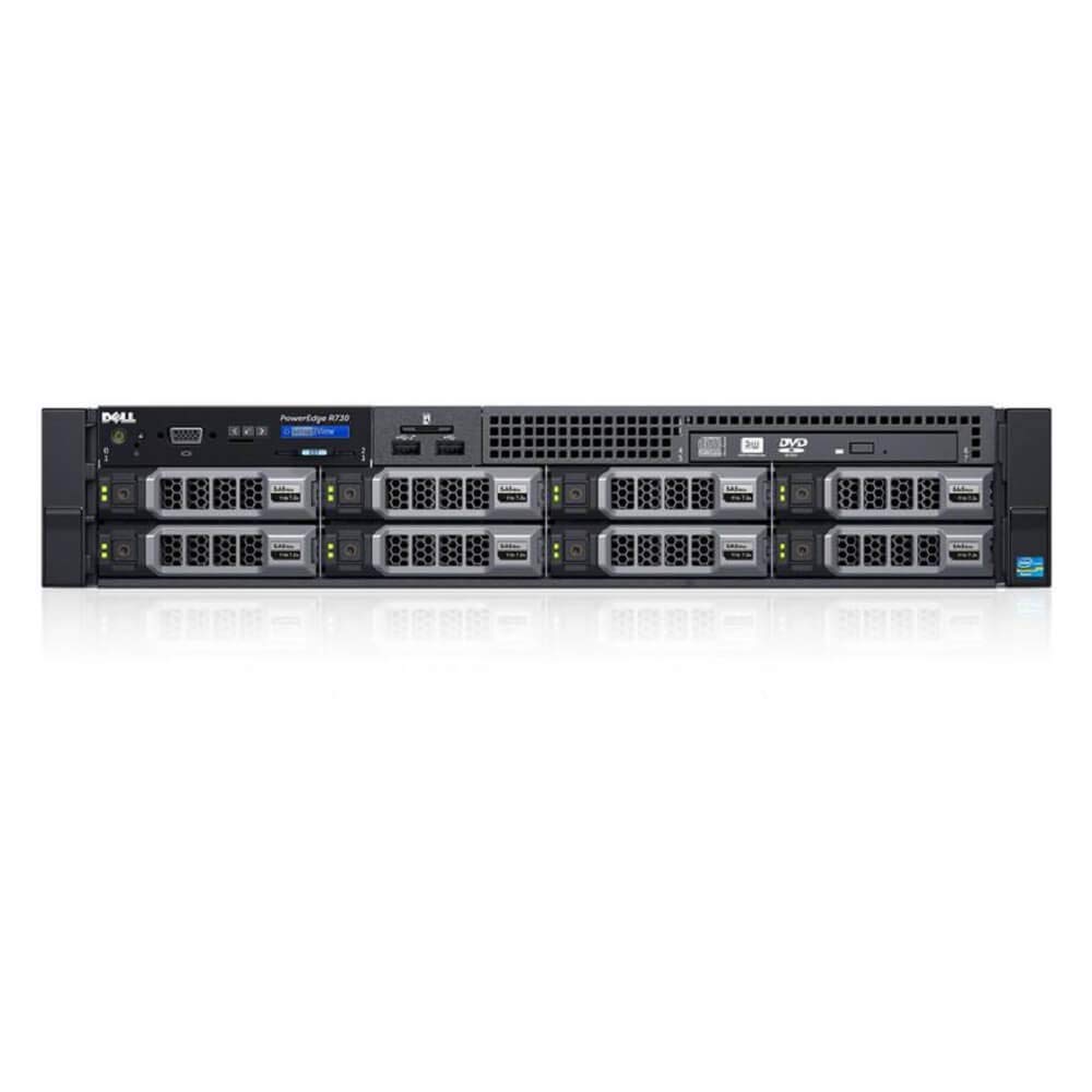 Dell PowerEdge R730 8 x 3.5 Hot Plug 2X E5-2630 V3 Eight Core 2.4Ghz 16GB 2X 2TB SAS H730 (Renewed)