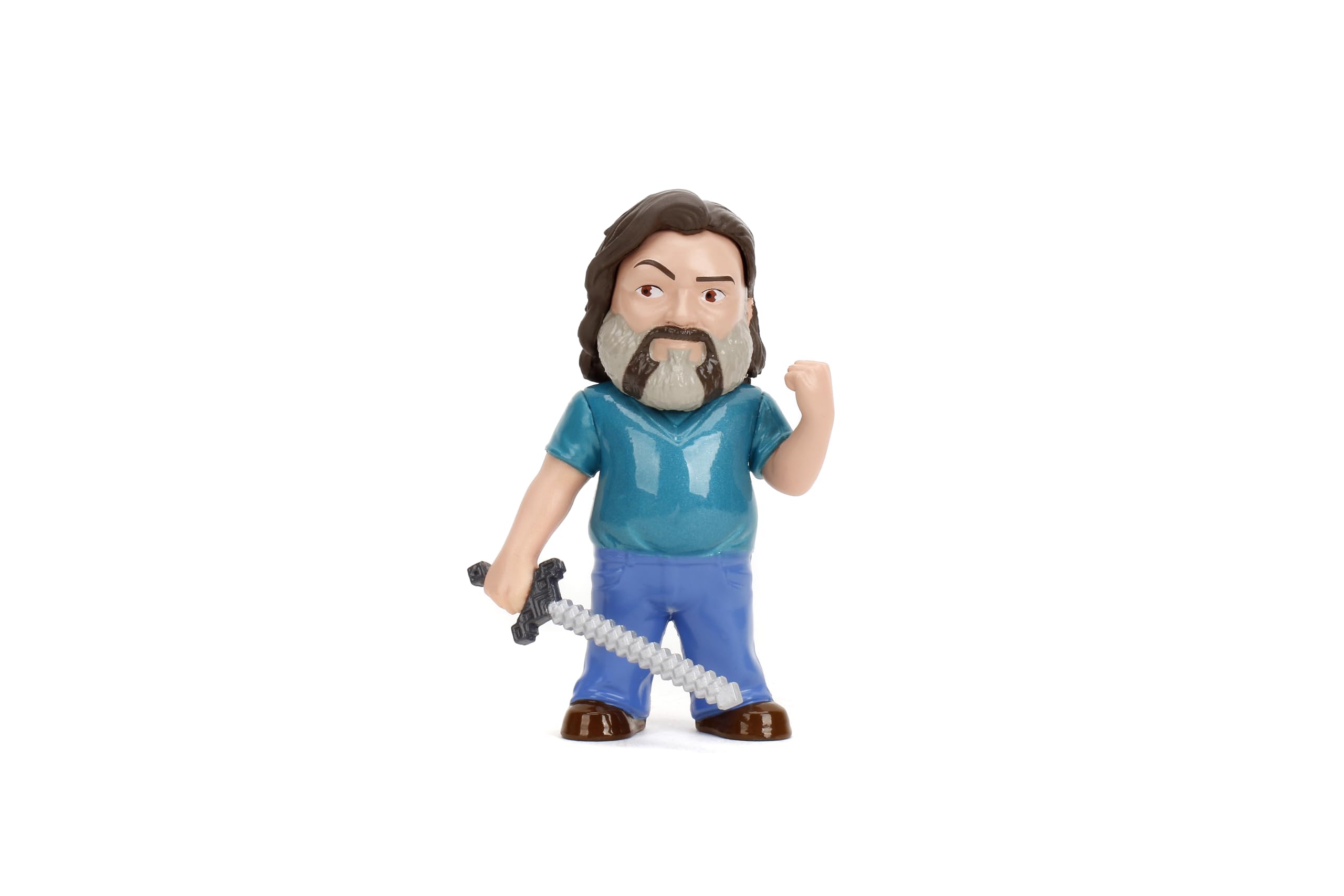 Jada Metalfigs - Confezione da 4 personaggi del film Minecraft - Steve, Lupo, Creeper, Malgohsa - Set da collezione in scala da 6,3 cm per bambini e fan - Costruzione in metallo resistente