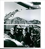 Vintage photo of A scene from the film'Terminal Velocity' casting by Charlie Sheen and Nastassja...