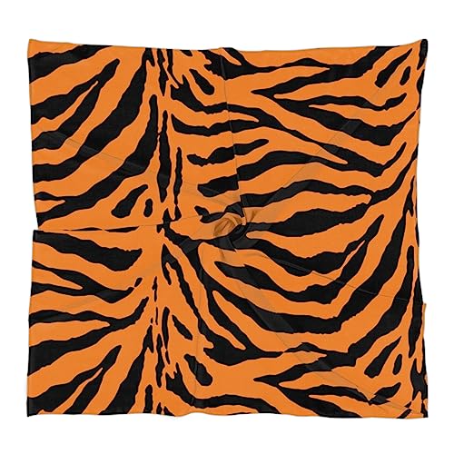 QsirBC Animal Tiger Stripe Square Silk Scarf, Summer Head Scarf, Hair Scarf for Women Soft Smoothness for Travel Yoga Handkerchief Shawl Sunscreen Gift 23.6× 23.6 Inches