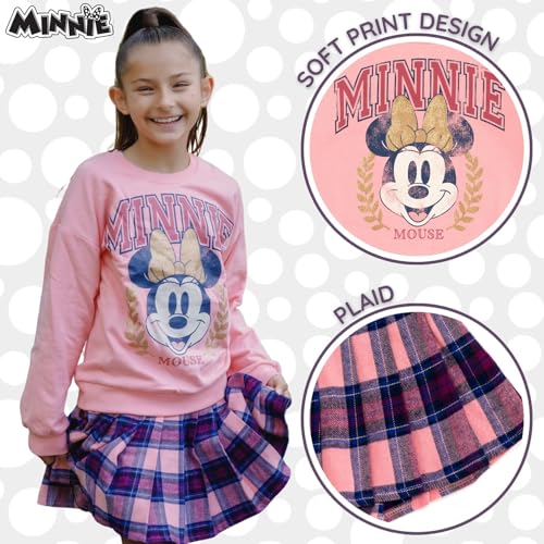 Image of Disney Girls' 2-Piece Fleece Sweatshirt and Pleated Skirt Set Toddler to Big Kid