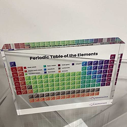 Periodic Table Of Elements Acrylic Block, Science Chemistry Chart for Teachers, Students, Classroom - Newest 118 Elements, (6.7” * 4.7 “)