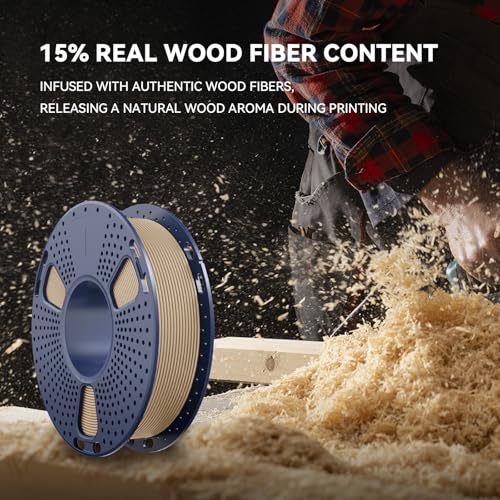 Image of JAYO Wood PLA Filament 1.75mm, 3D Printer Filament Bundle, 15% Real Wood Fibers Added, 250g Spool, 4 Rolls, 1kg in Total