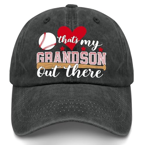 That's My Grandson Out There Baseball Grandma Mother's Day Hats for Womens Low