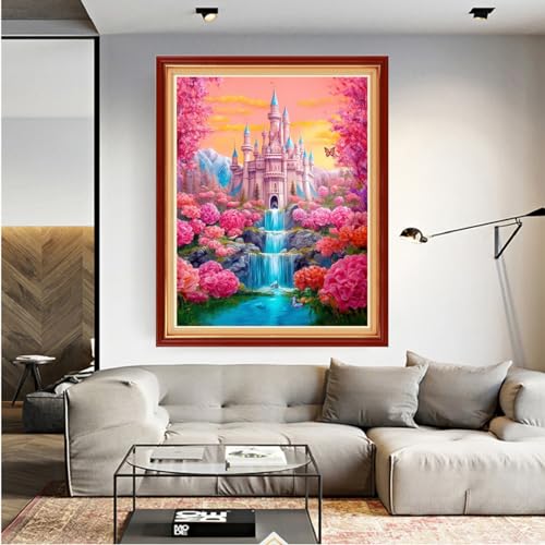 Image of Dooxvey Cross Stitch Kits for Adult Beginners - Magic Castle 16x20 inch Pattern, Full Range of Stamped Kits, Needlepoint & Embroidery Options