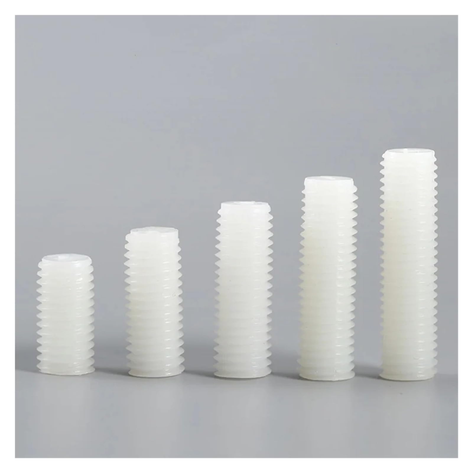 Vite Senza Testa in Nylon Fissaggio in plastica Bianca Metri for Macchina a Filo Superiore Bullone a Intaglio metrico a Testa Piatta M3/M4/M5/M6/M8/10/M12(8mm,M6 50pcs)