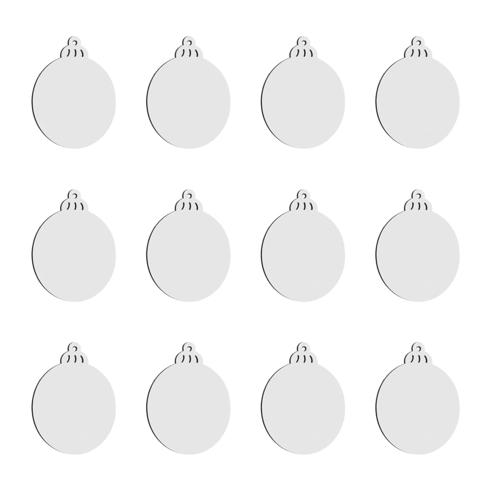 Kalttoy 12 Pieces Sublimation Blanks Ornament Heat Transfer Pendant Personalizable Christmas Tree Decoration for Festives Season Creative Projects