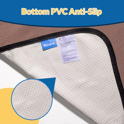 Image of 165cm x 122cm Washable Pee Pads for Dogs Coffee Thick Reusable Puppy Pads Strong Absorbing Leak-Proof Dog Whelping Mats Chew-Proof Non-Slip Dog Playpen Pads