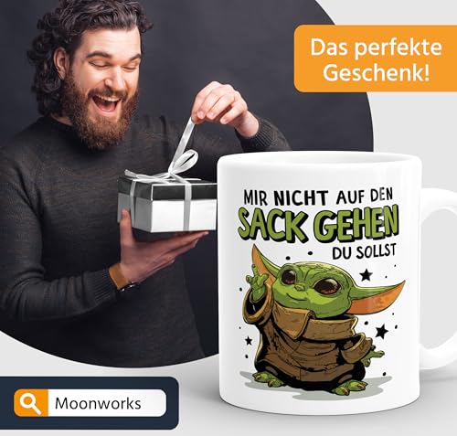 MoonWorks Kaffee-Tasse mit Spruch Mir nicht auf den Sack gehen du sollst Baby Bürotasse lustige Kaffeebecher Weiss standard – Ansicht 4