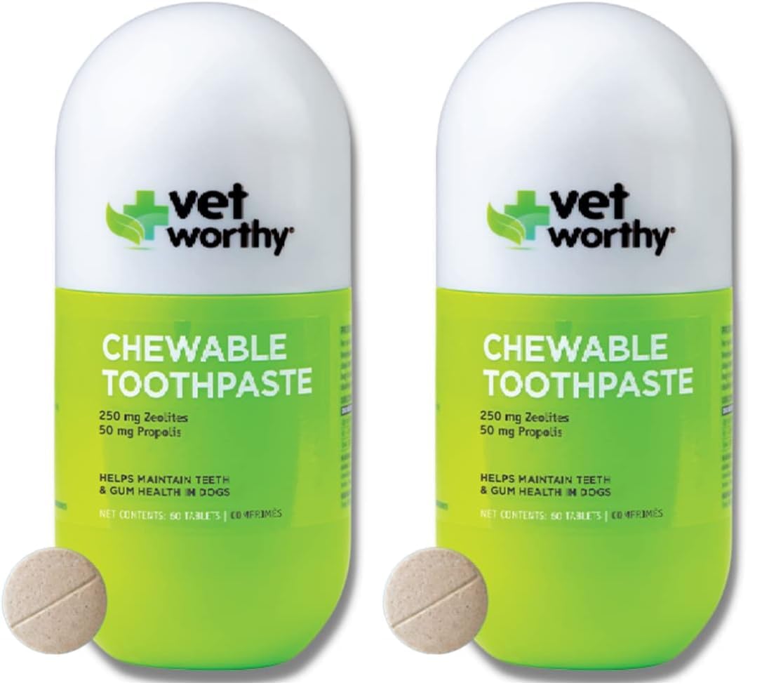 Vet Worthy Chewable Toothpaste for Dogs, Count of 120