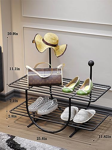 Étagère à chaussures en fer meuble stable peu encombrant