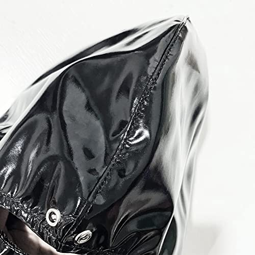 Romi Bondage Mask Black Mouth Open Restraint Head Hood Breathable Headgear With Zipper For Cosplay Costume Sm Adult Sex Toys Women (M) #TOP6