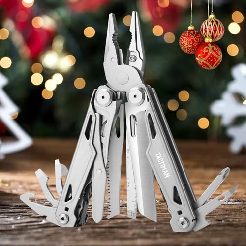 Tactiman Multitool Pliers Pocket Knife Camping Hiking Gear Multitool Knife 16-In-1 Multi Tool Saw Scissors Wire Cutter Stripper Screwdrivers Bottle Can Opener Tool Gifts For Men For Camping Hiking Edc thumb #6