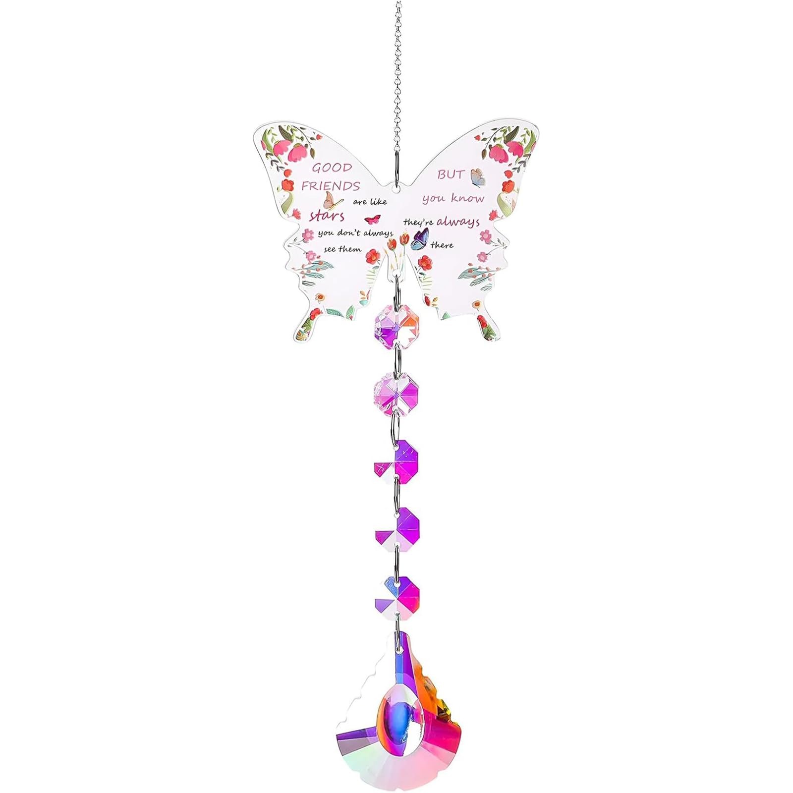 Friendship Gifts for Women,Bestie Gifts for Women,Special Butterfly Crystal Suncatcher For Windows,Garden Home Decor,Birthday,Graduation for Women's Birthday or Graduation