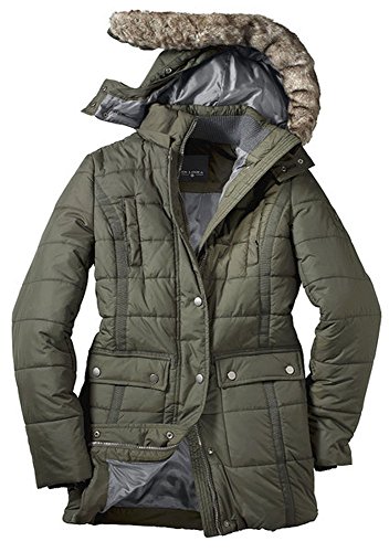 In Linea Firenze Damen Steppjacke Stepp Parka (Khaki, 40)
