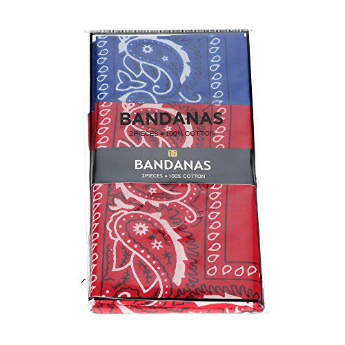 Umo Lorenzo Navy And Red Duo Bandana Pack (Pack Of 2), Navy & Red #TOP1