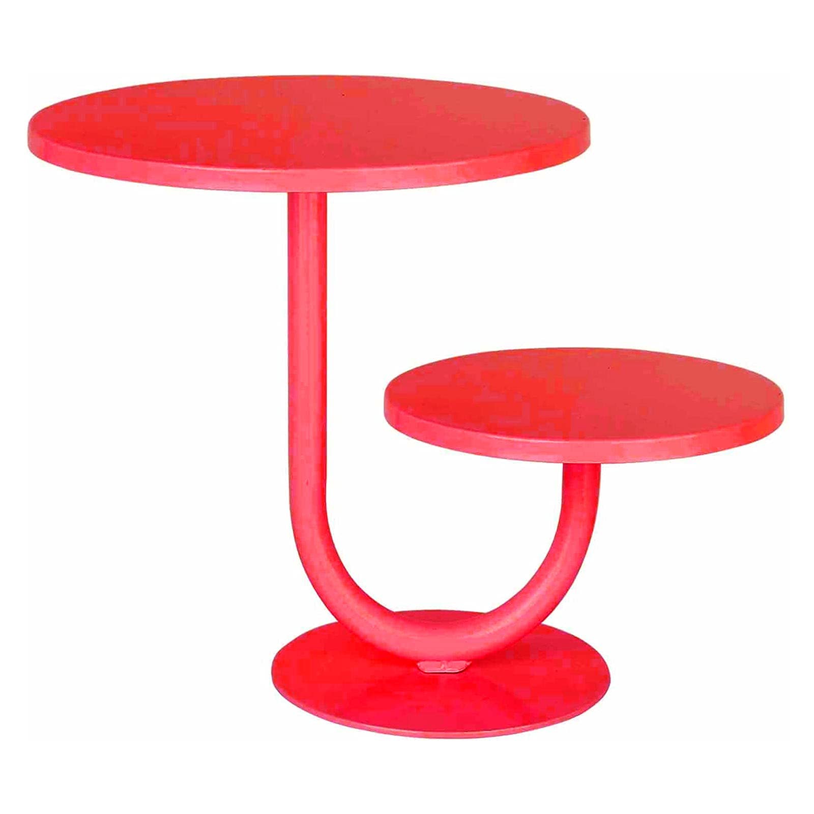 Présentoir à gâteau rond en métal à 2 étages - 25,4 cm - 20,3 cm - Pour fête d'anniversaire, fête prénatale