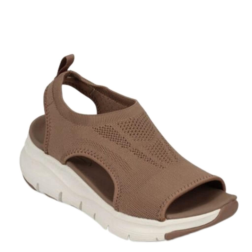 WuzhengzhijiaWuzhengzhijia Sandals Summer Washable Slingback Orthopedic Slide Sport Sandals Mens Womens Breathable Mesh Slippers Large Size Casual Beach Travel Flat Slippers (Color : Brown, Size : EUR38/US7)