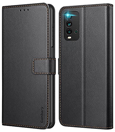 Ganbary Cover Xiaomi Redmi 9T, 360 Protettiva Caso in PU Pelle Premium Portafoglio Custodia per Xiaomi Redmi 9T, [Kickstand] [Slot per Schede]-Nero