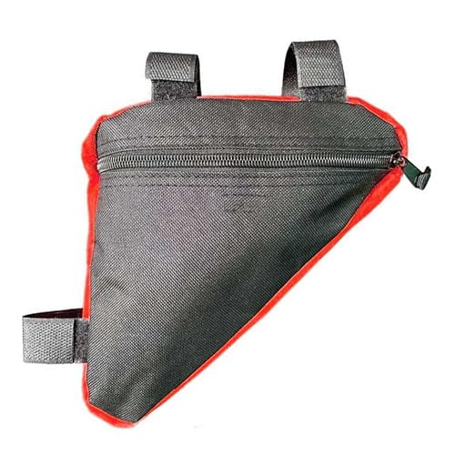 Kraptick Triangle Cycle Bag - Bike Front Frame Bag for Bicycle Tools - Bike Pouch for Cycle Accessories, Cycle Storage Pouch, Water-Proof Cycle Bag (Red Black)