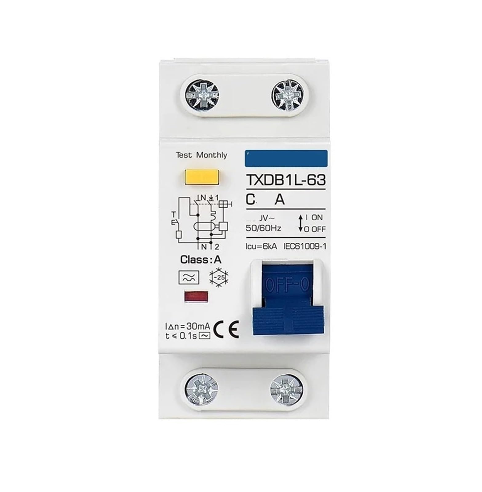 Disjoncteur différentiel DPNL Type A 10A 30mA pour protection contre fuites