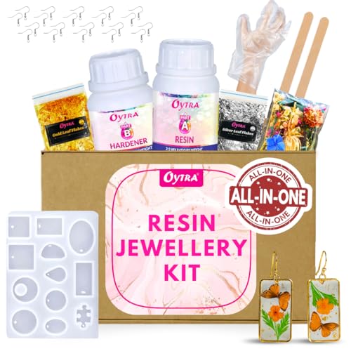 Image of Oytra Resin Art Kit with Moulds and Tools Dried Flowers for Jewellery Making Materials DIY Floral Earrings Silicone Mold Craft Supplies for Beginners